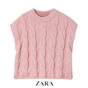 ZARA Kids | Pink | BOUCLÉ CABLE KNIT VEST